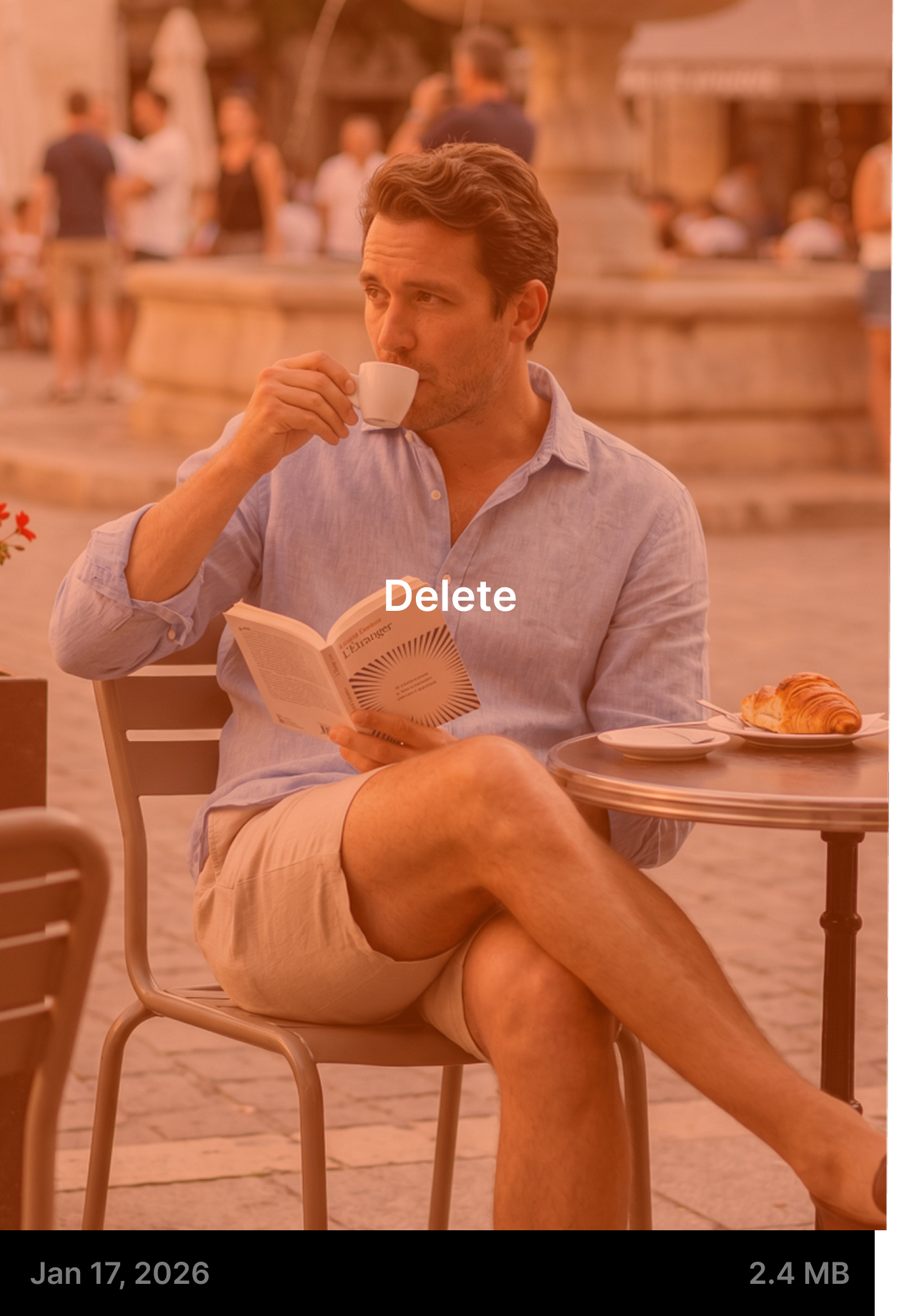 Photo swiped left to delete