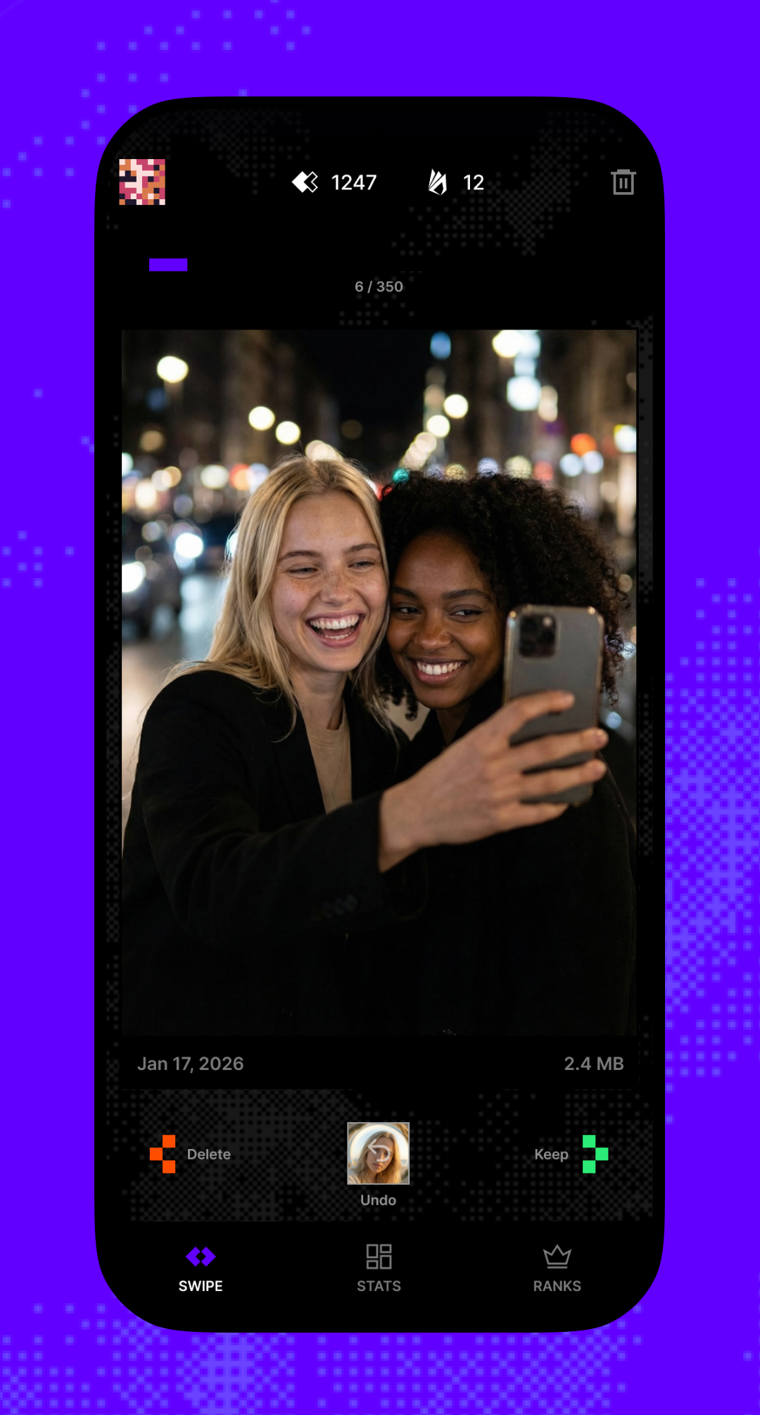 Wipix swipe interface
